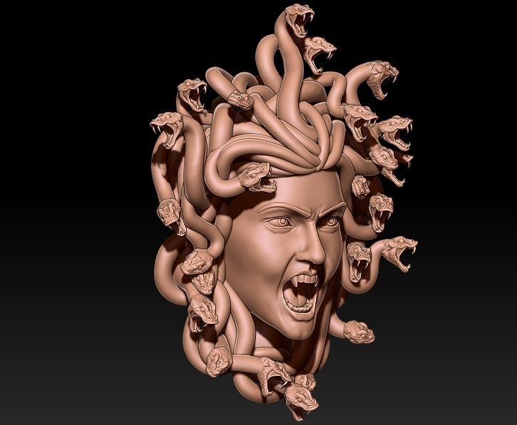 Medusa Head Pendant 3D print model_2
