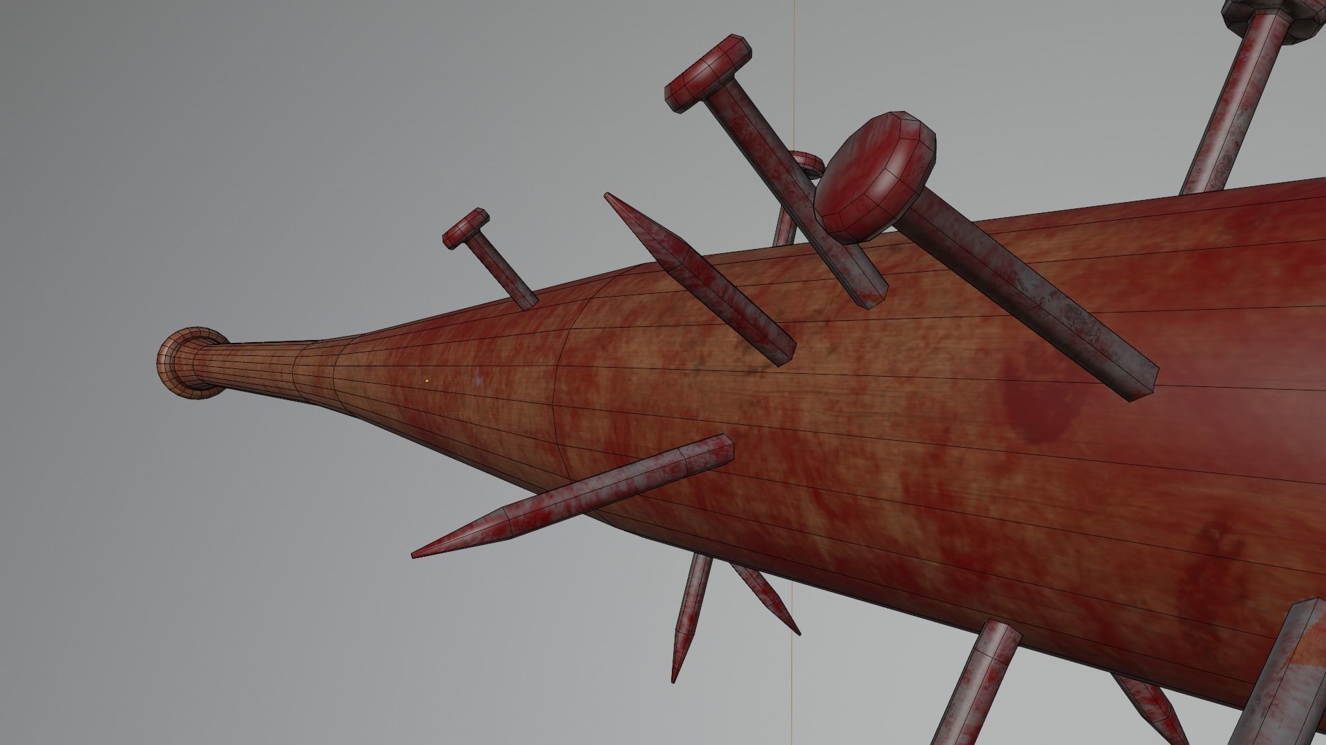baseball bat nailed  Low-poly 3D model_12