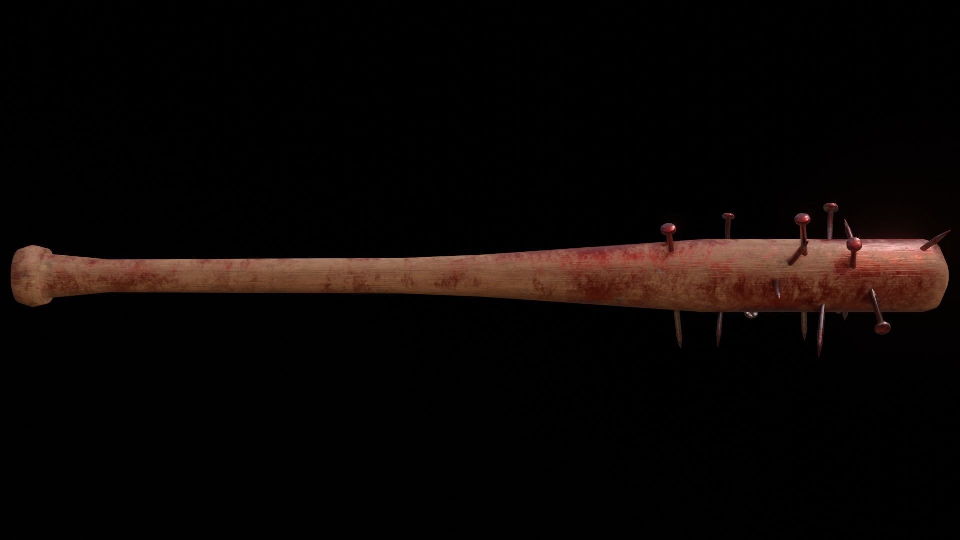 baseball bat nailed  Low-poly 3D model_3