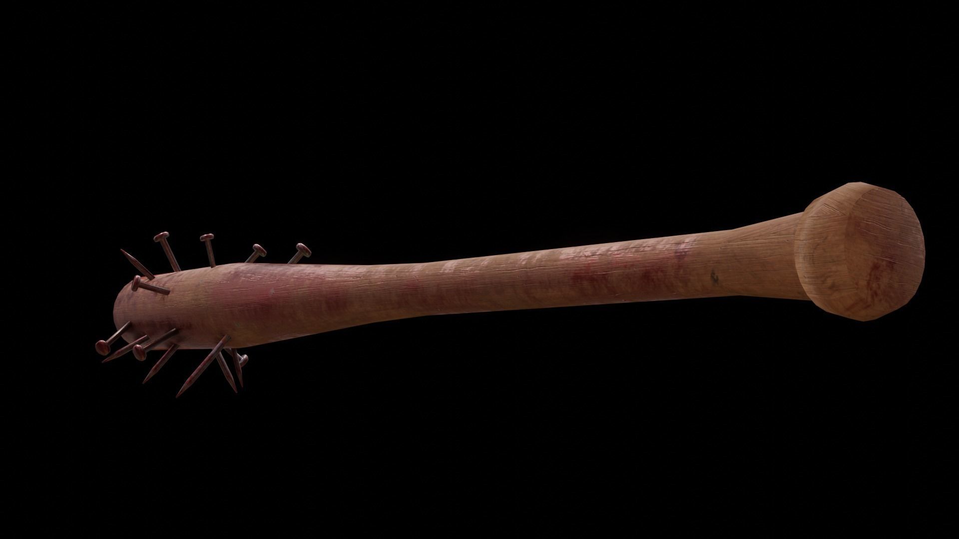 baseball bat nailed  Low-poly 3D model_5