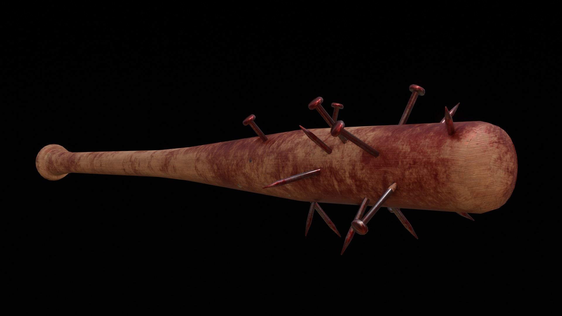 baseball bat nailed  Low-poly 3D model_7