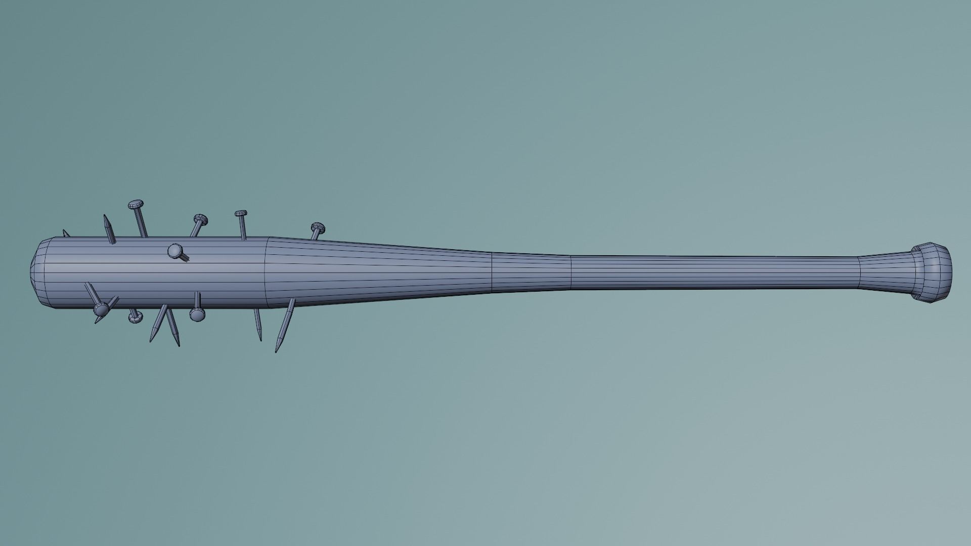 baseball bat nailed  Low-poly 3D model_10