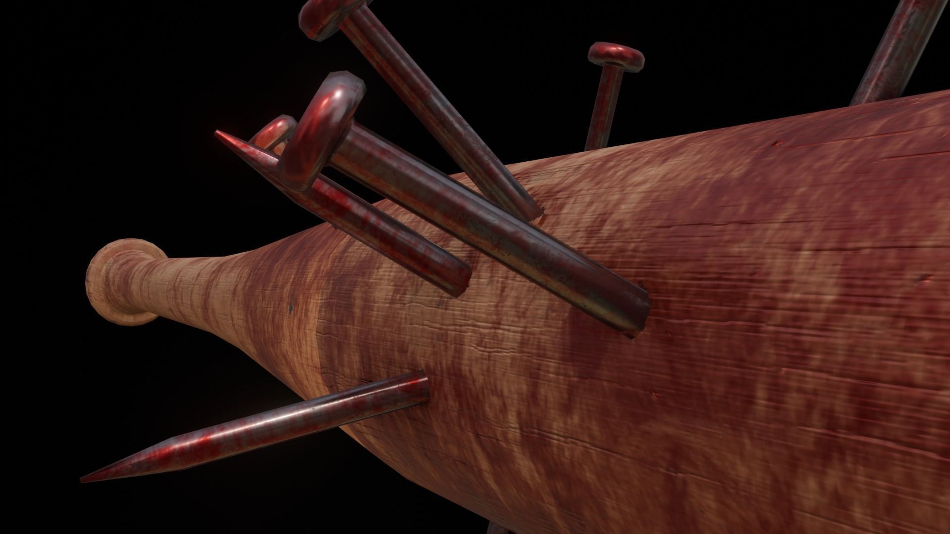 baseball bat nailed  Low-poly 3D model_6