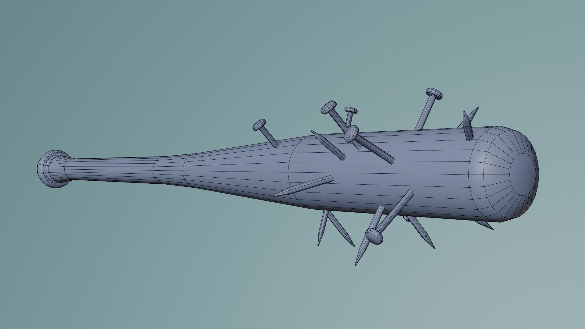 baseball bat nailed  Low-poly 3D model_9