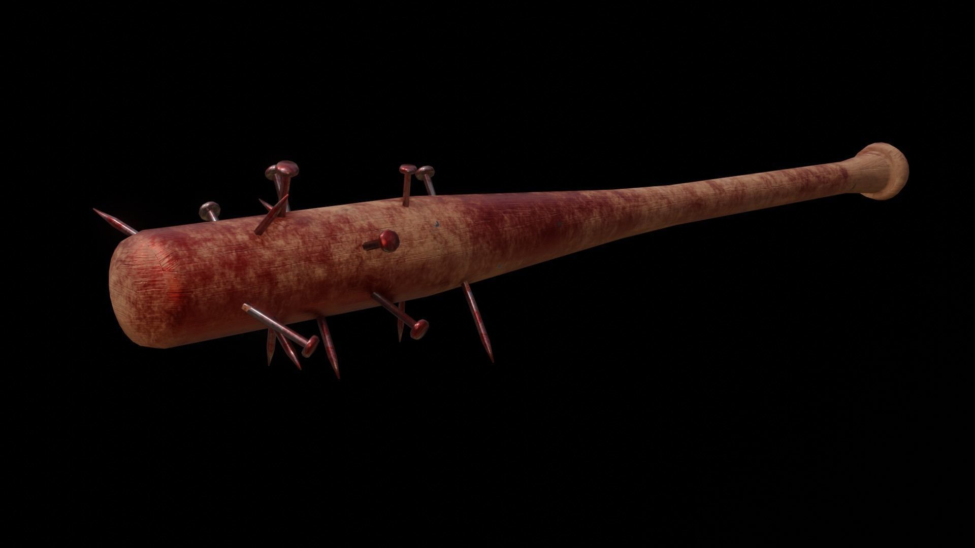baseball bat nailed  Low-poly 3D model_13