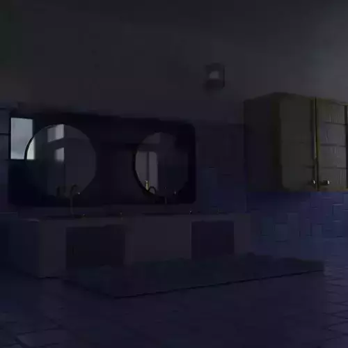 Modern luxurious bathroom blender with a modern window