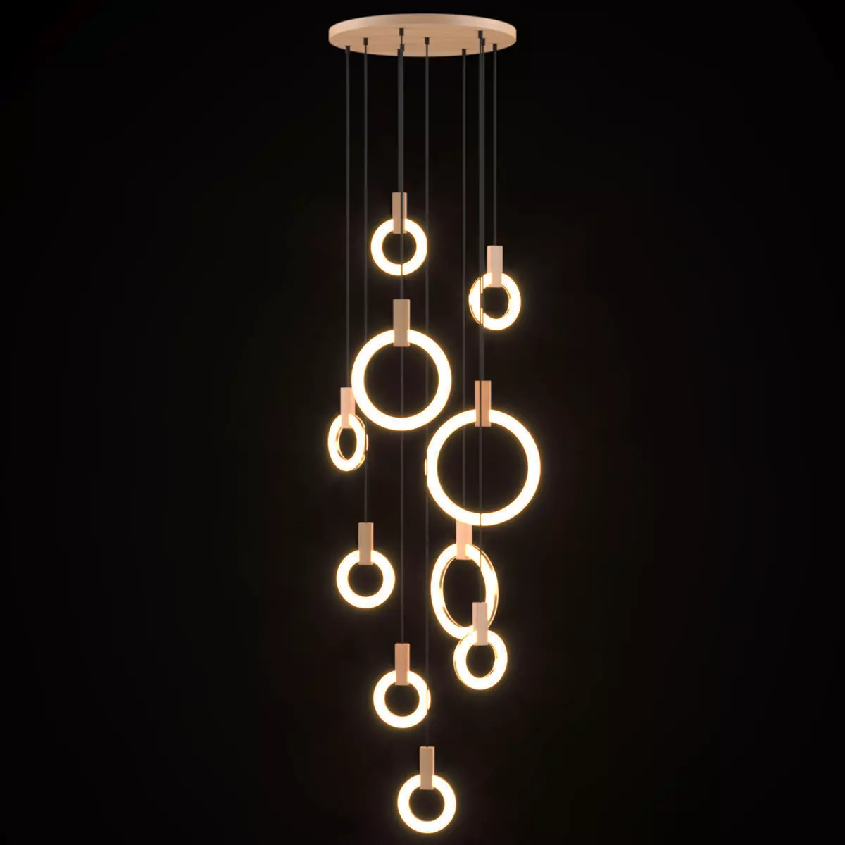 Hanging Ring Light 3D model_0