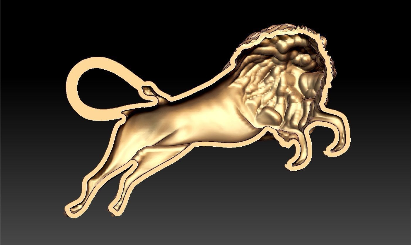 LION PENDENT 3D print model_4