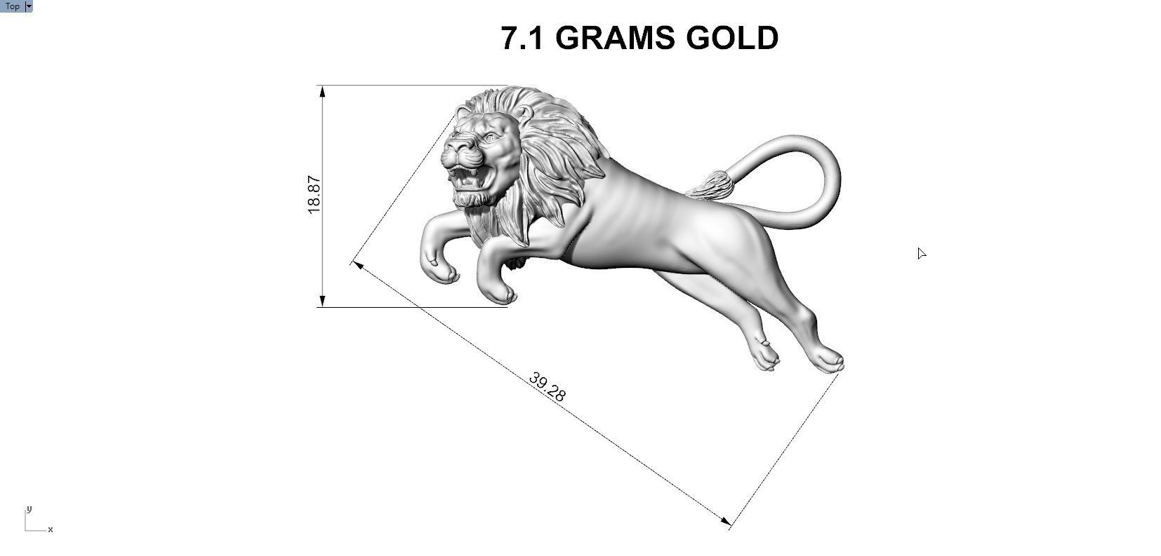 LION PENDENT 3D print model_8