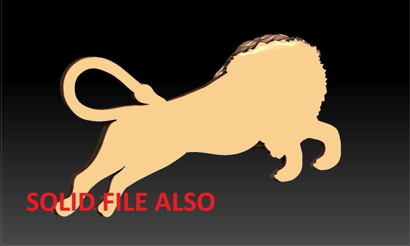 LION PENDENT 3D print model_2