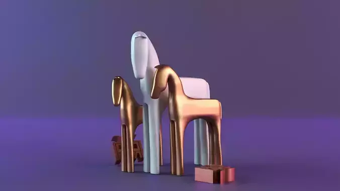 minimal horses sculpture