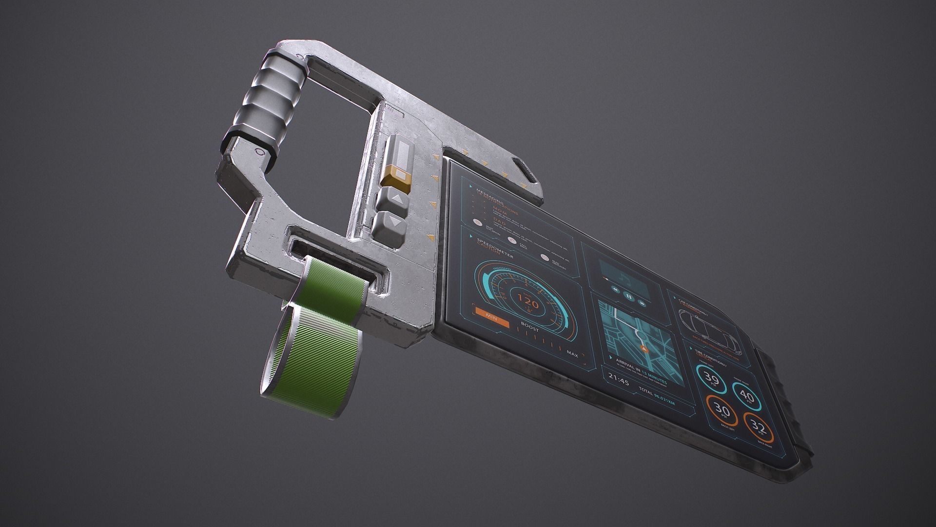 Sci-fi TouchPad5 Low-poly 3D model_11
