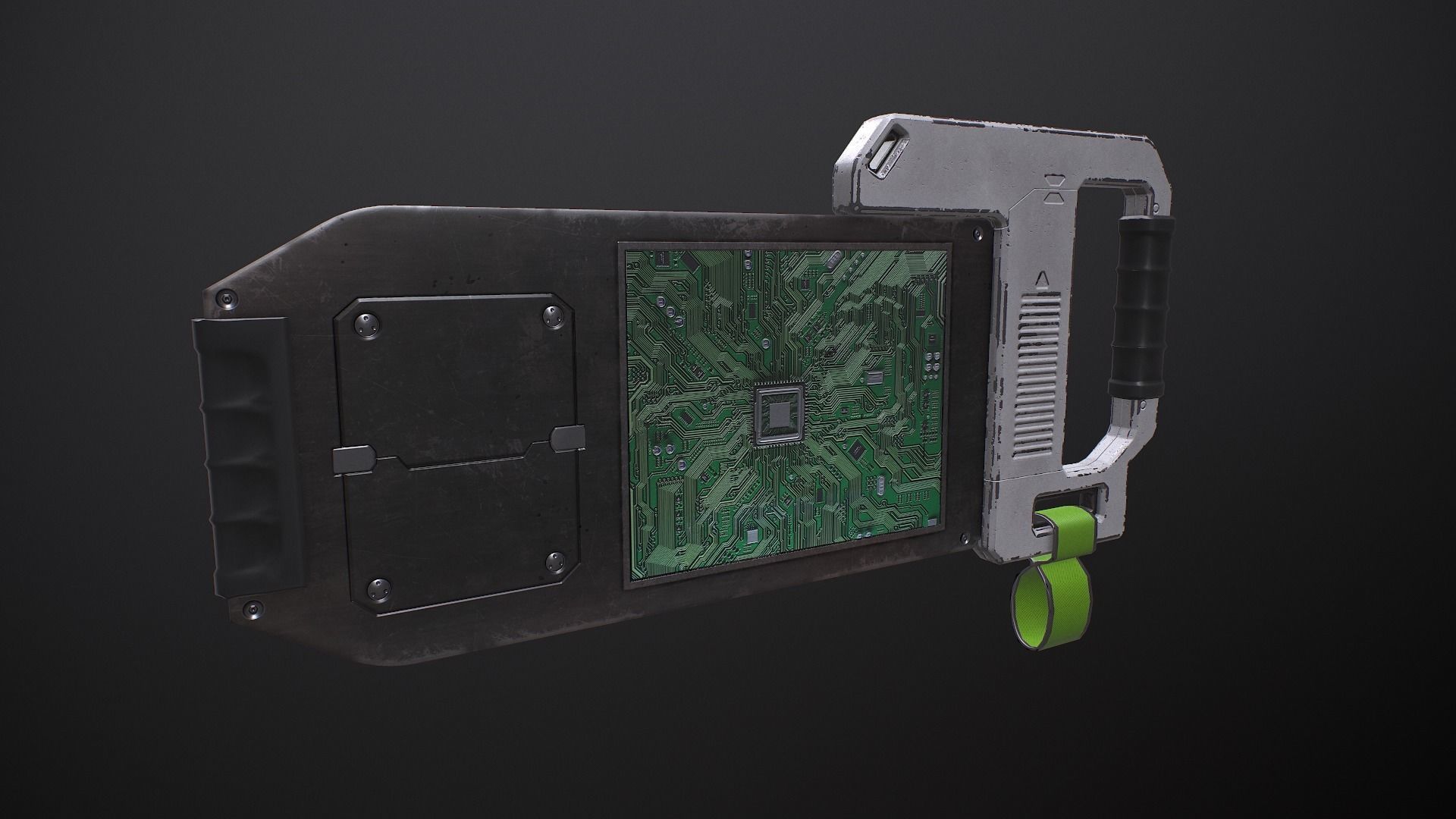 Sci-fi TouchPad5 Low-poly 3D model_12