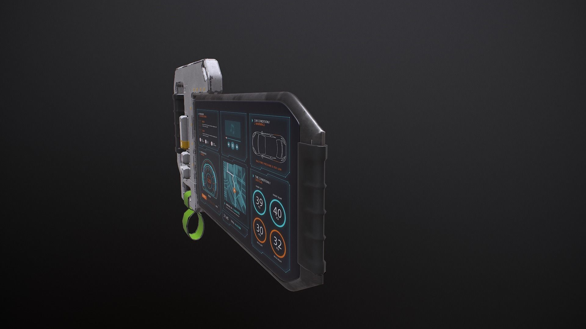 Sci-fi TouchPad5 Low-poly 3D model_4