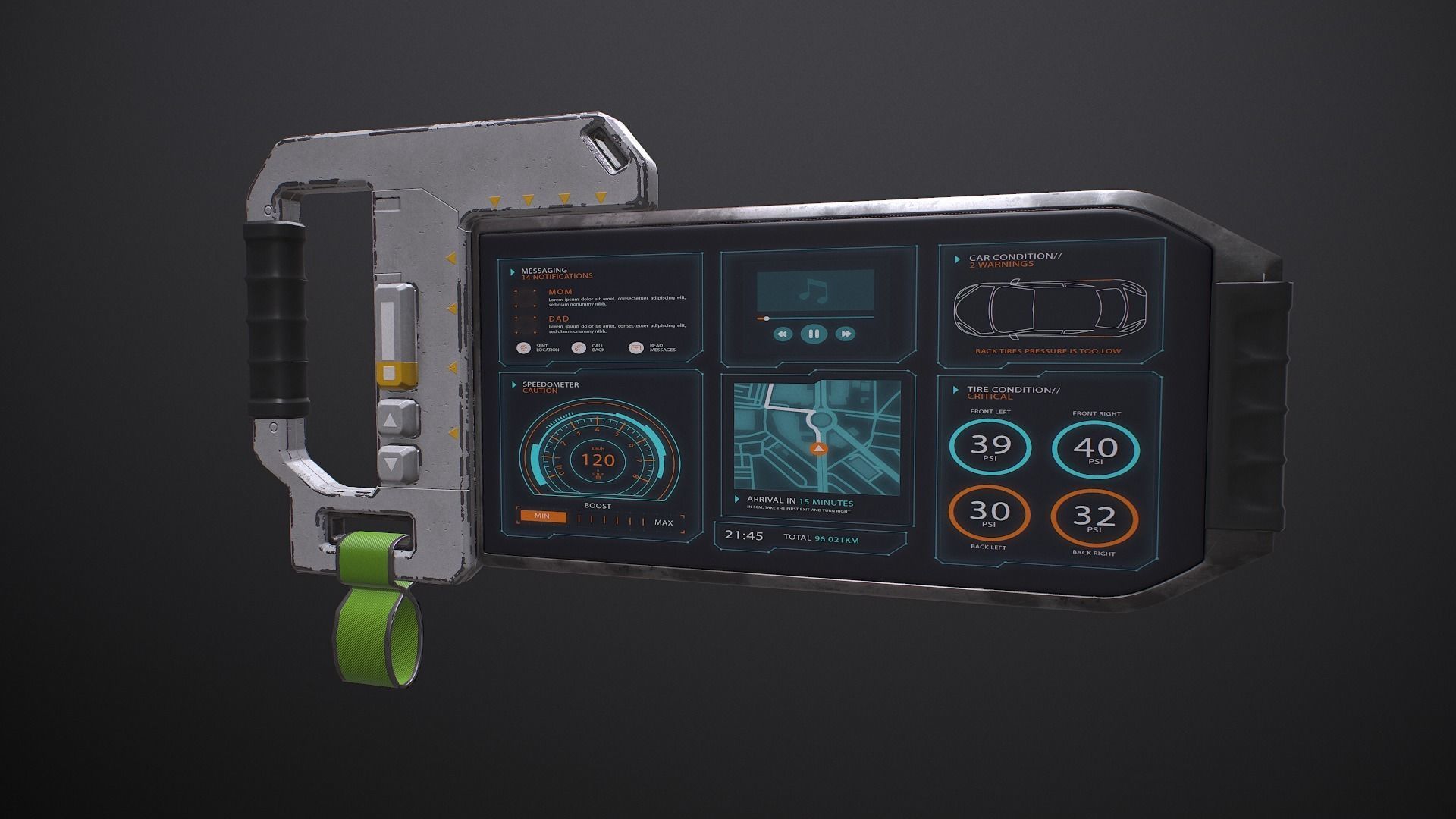 Sci-fi TouchPad5 Low-poly 3D model_3