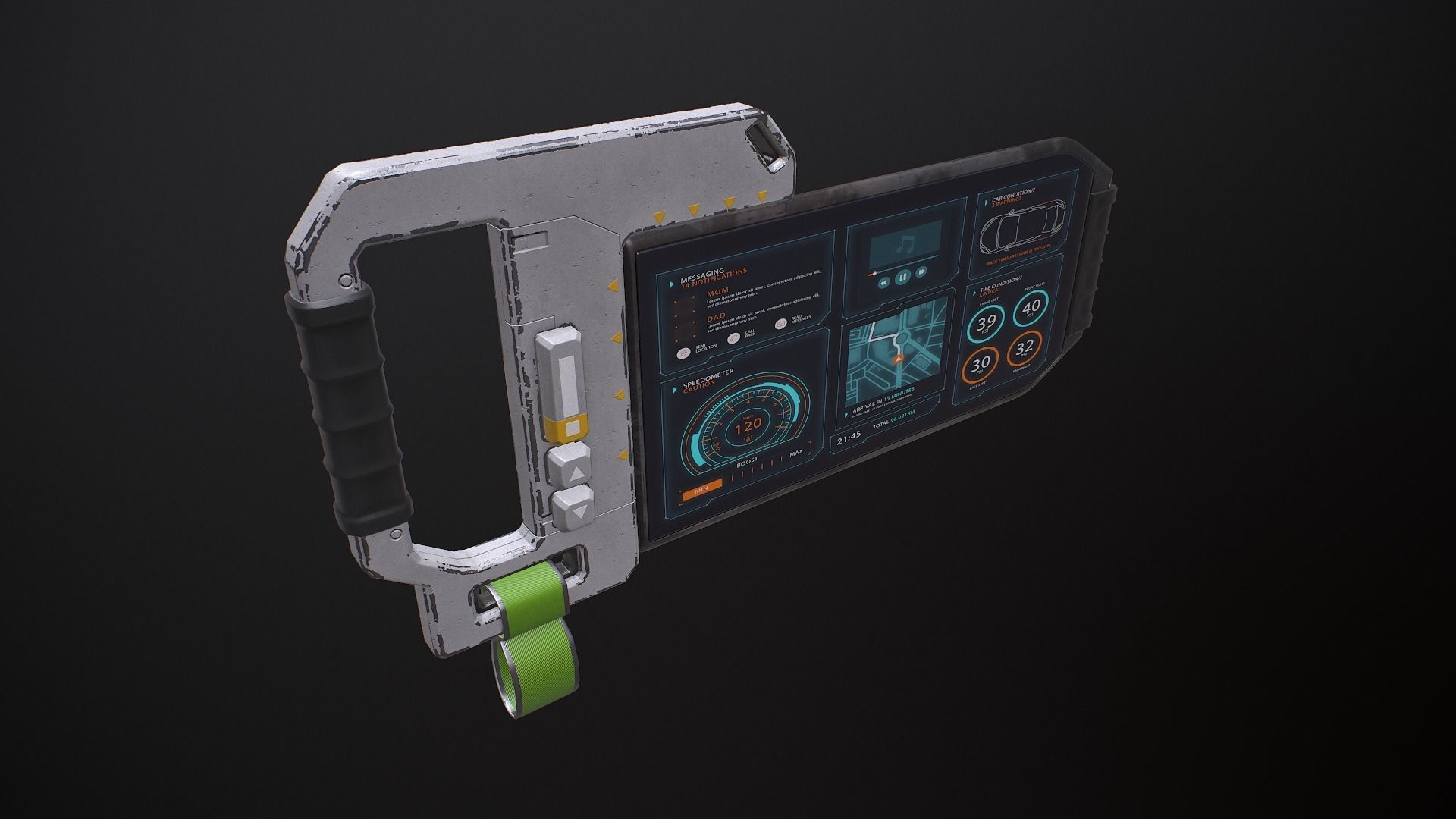 Sci-fi TouchPad5 Low-poly 3D model_10