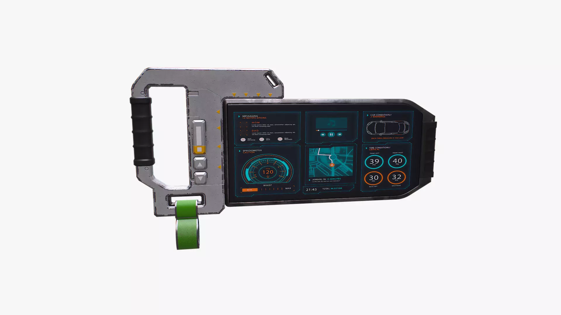 Sci-fi TouchPad5 Low-poly 3D model_0