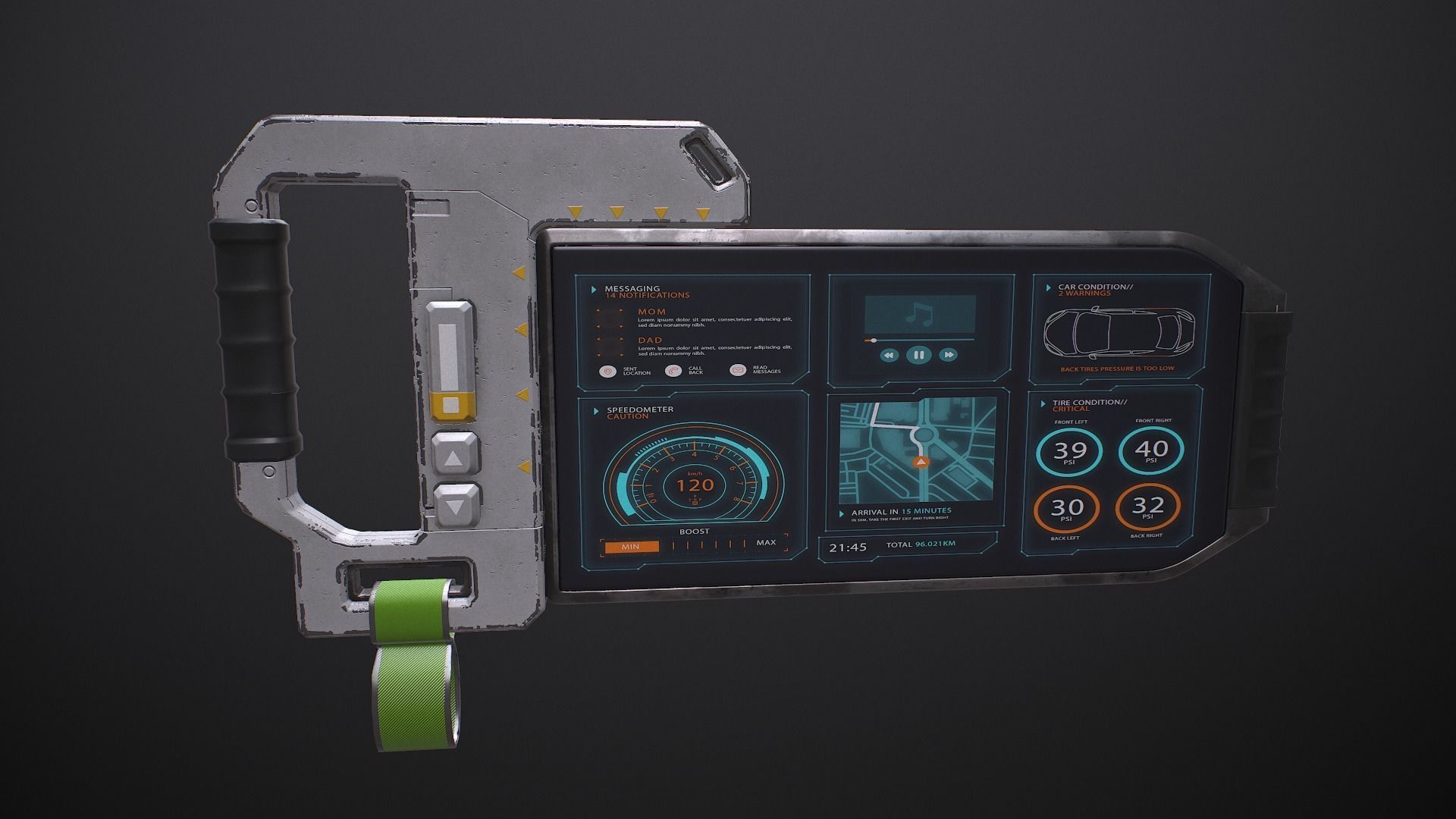 Sci-fi TouchPad5 Low-poly 3D model_2