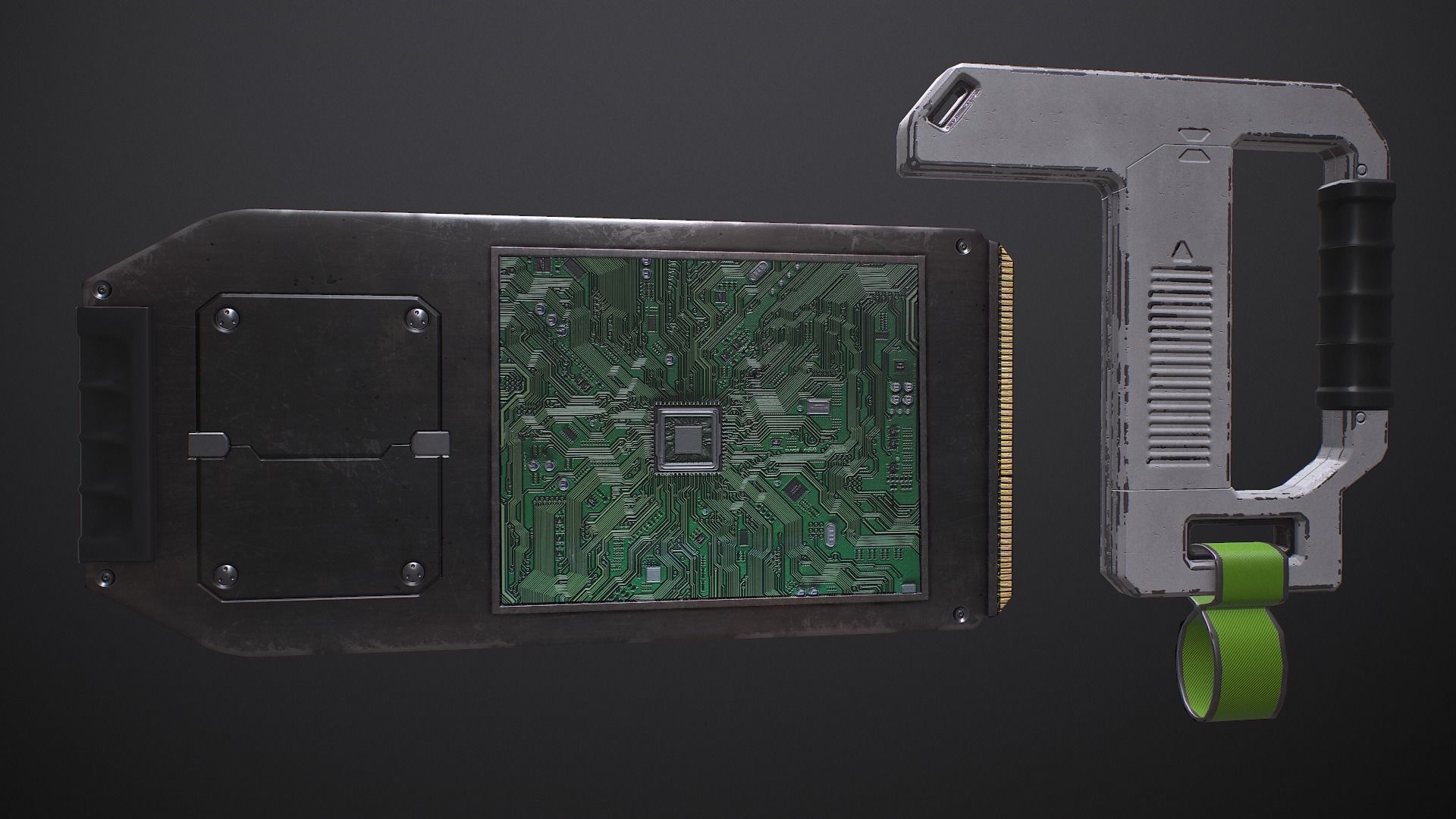 Sci-fi TouchPad5 Low-poly 3D model_8