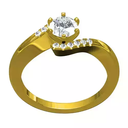 Unique Round Diamond Micro Prong Bypass Ring