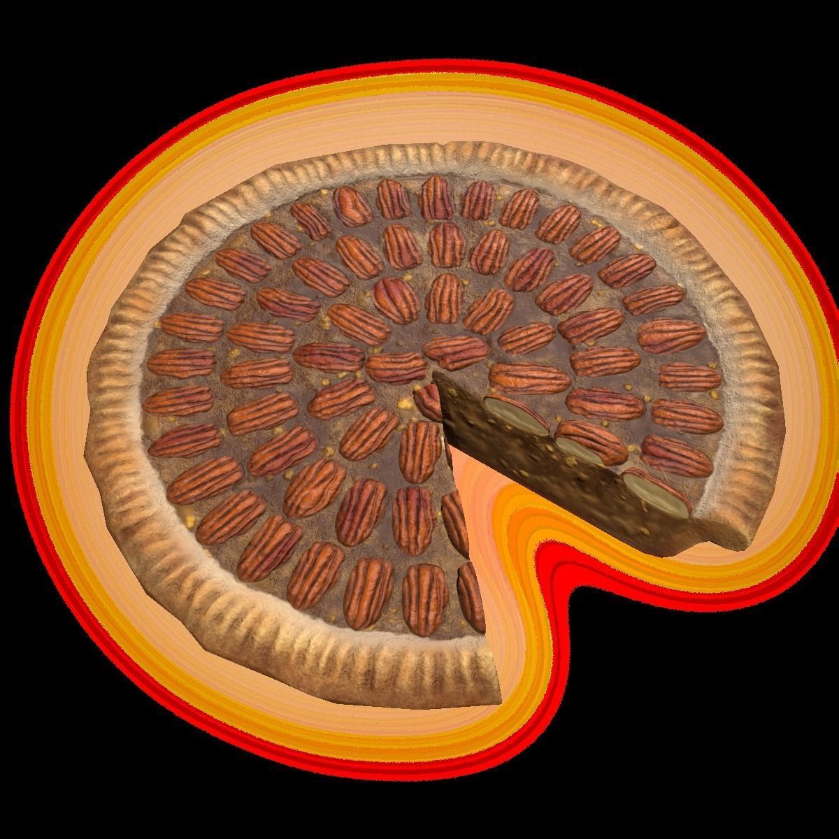 3D model PiePecanChart VR / AR / lowpoly CGTrader