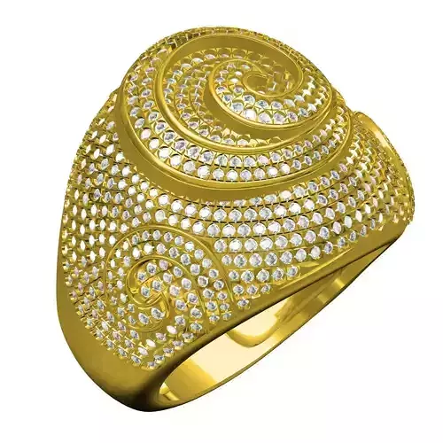 Land Snail Inspire Diamond Hip Hop Ring