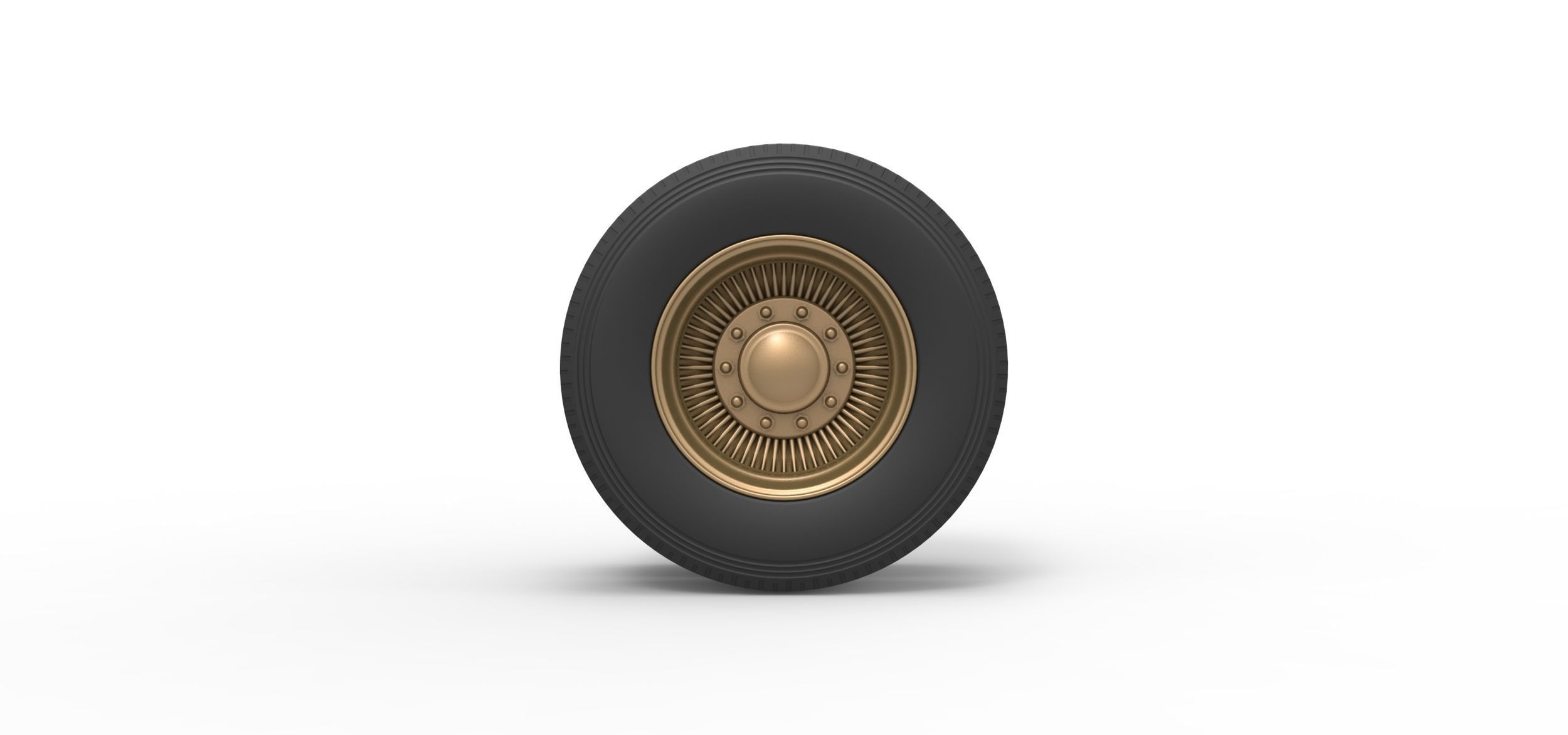 Rear custom wire wheel of semi truck Scale 1 to 25 3D print model_4