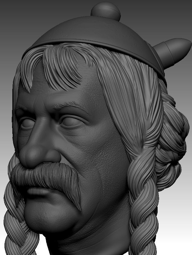 Obelix head 3D print model_3