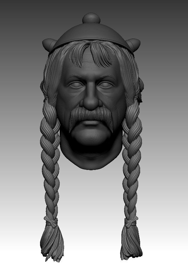 Obelix head 3D print model_2