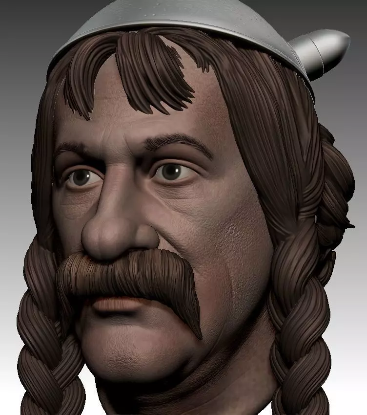 Obelix head 3D print model_0