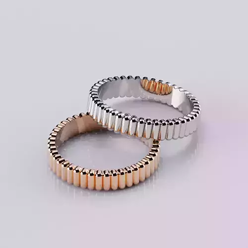 Grosgrain Wedding Band Rings Style All Sizes Collection 3D print model