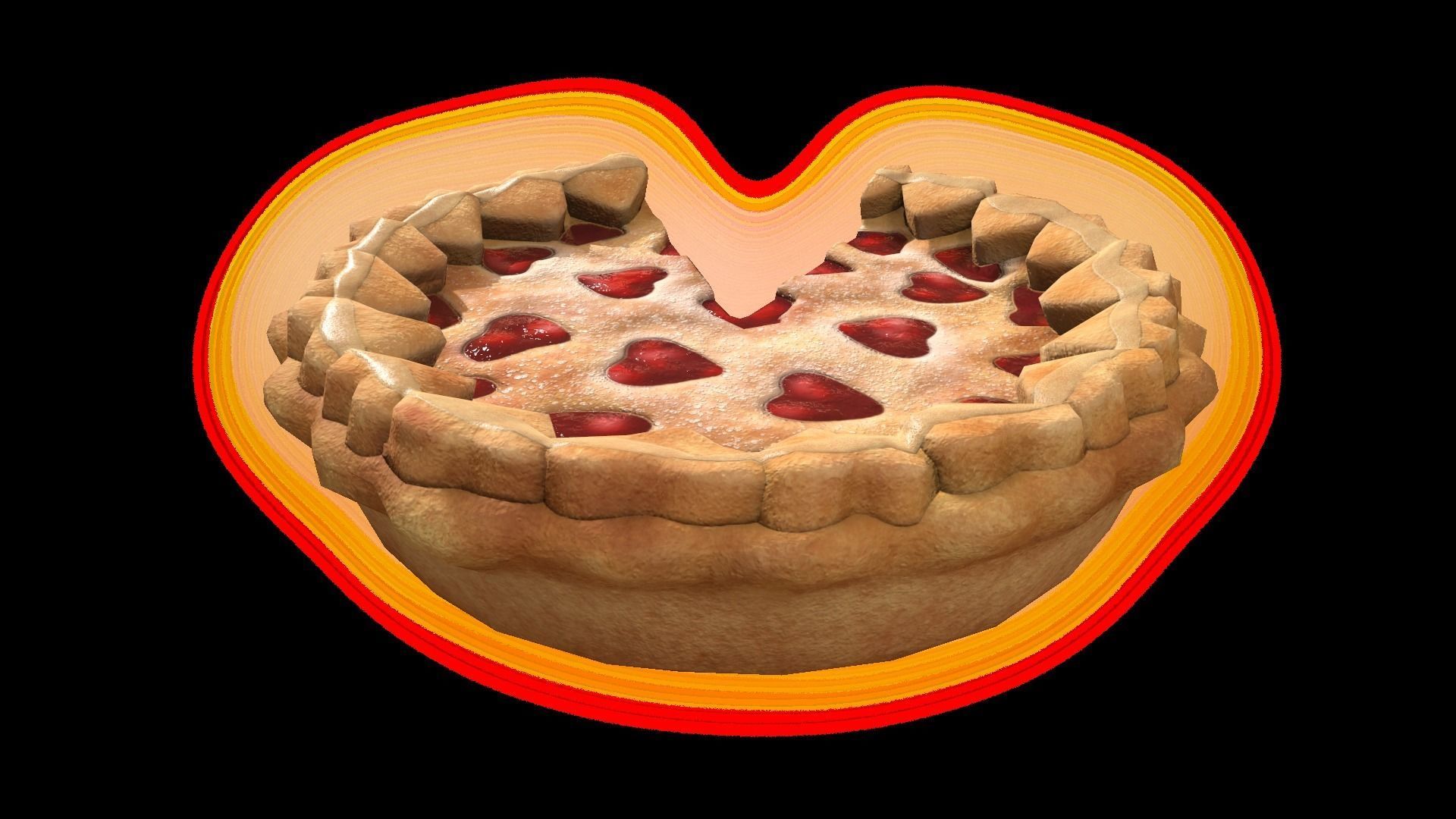 PieStrawberryHeartChart Low-poly 3D model_4