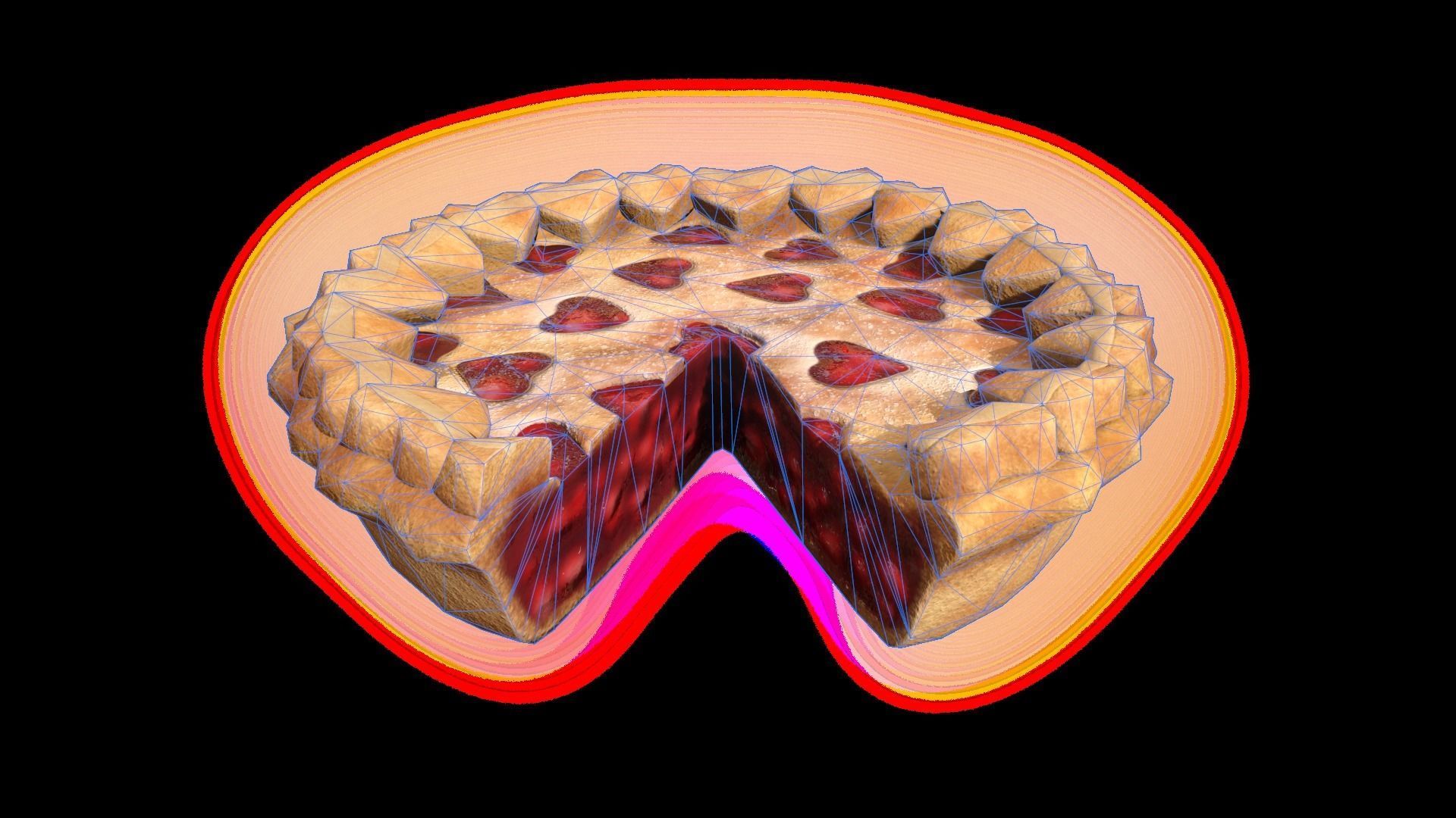 PieStrawberryHeartChart Low-poly 3D model_8