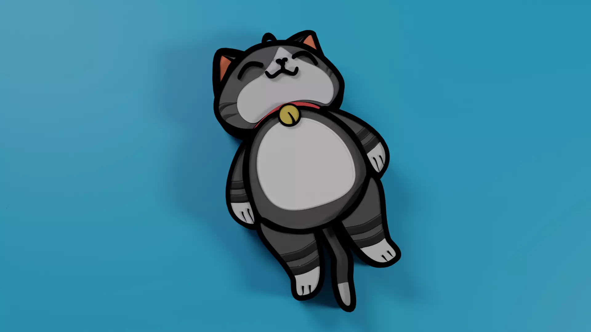 Cute Cat Key Chain 3D print model_0