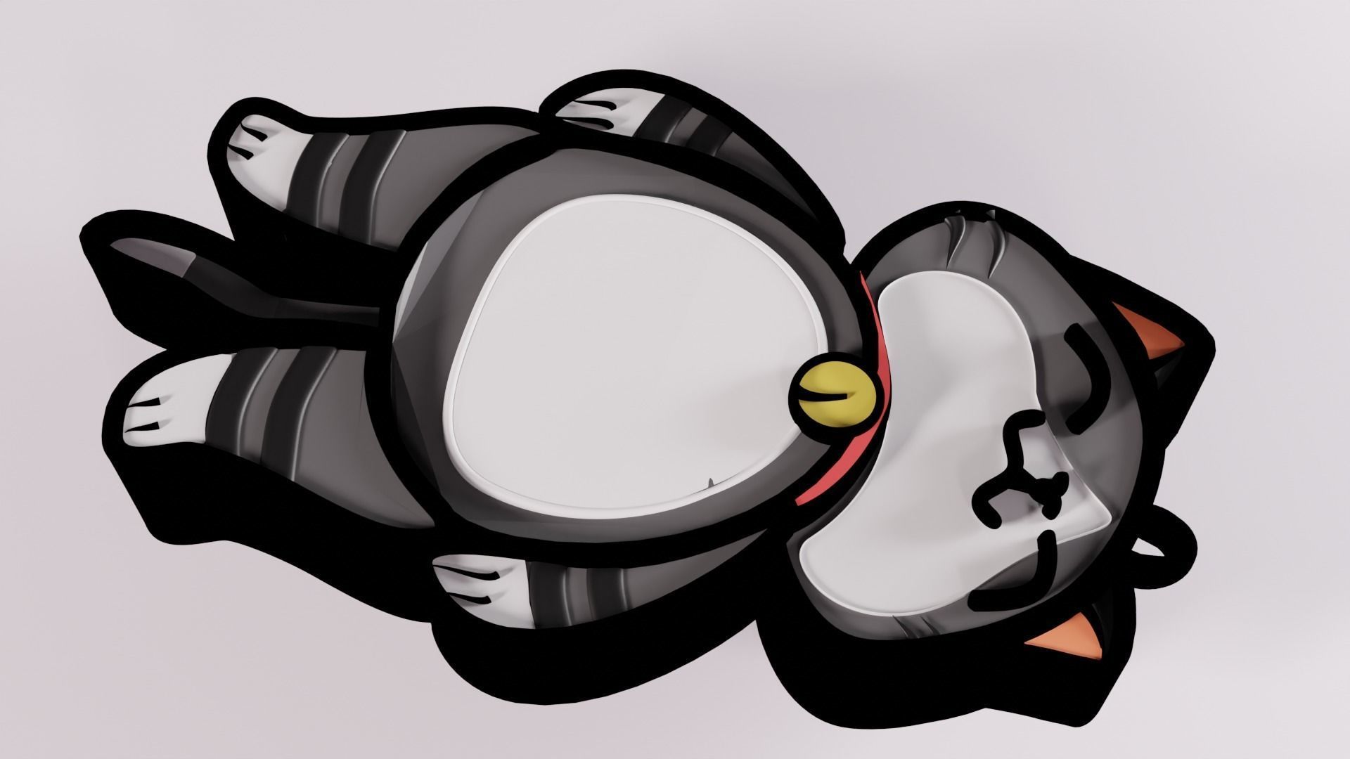 Cute Cat Key Chain 3D print model_10