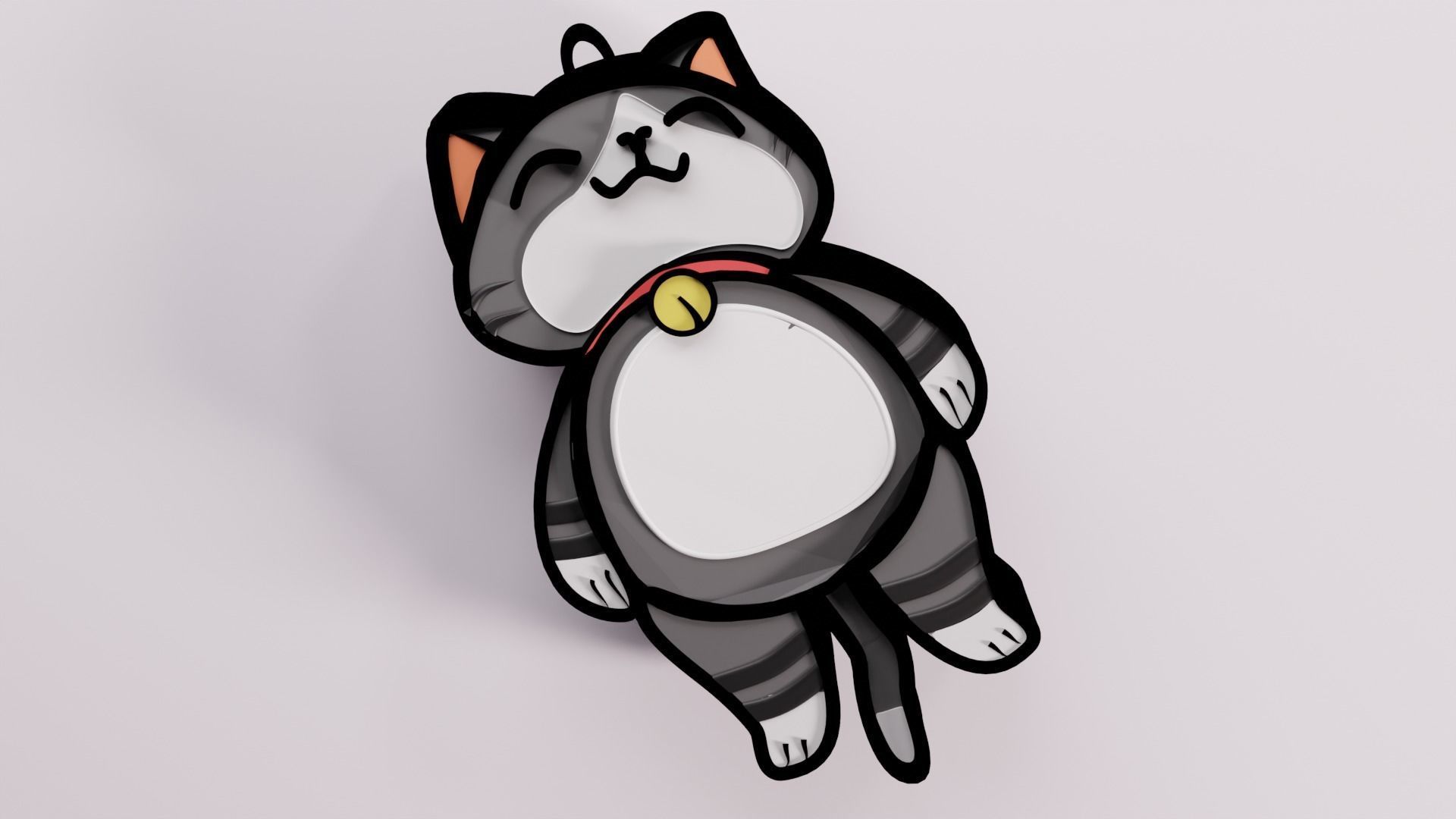 Cute Cat Key Chain 3D print model_8