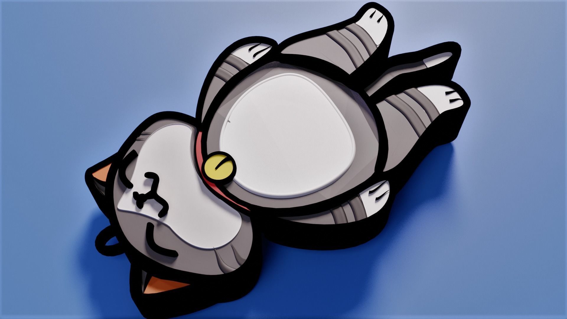 Cute Cat Key Chain 3D print model_4