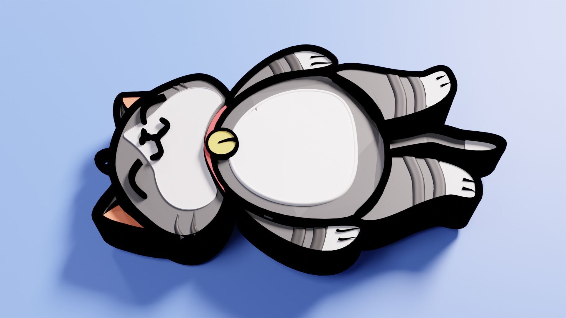 Cute Cat Key Chain 3D print model_2