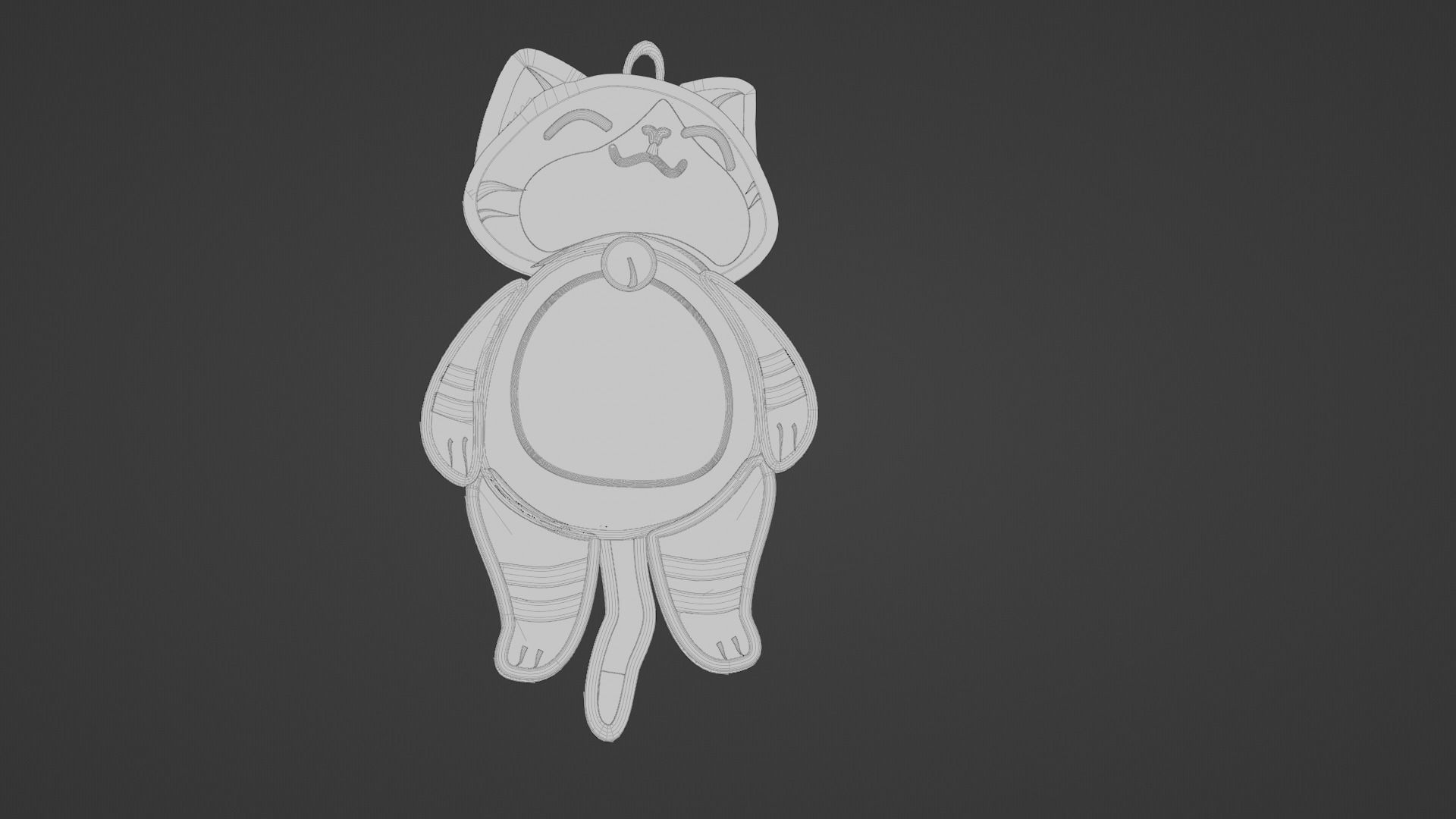 Cute Cat Key Chain 3D print model_12