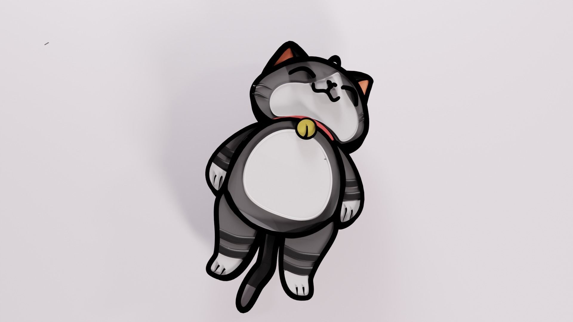 Cute Cat Key Chain 3D print model_7