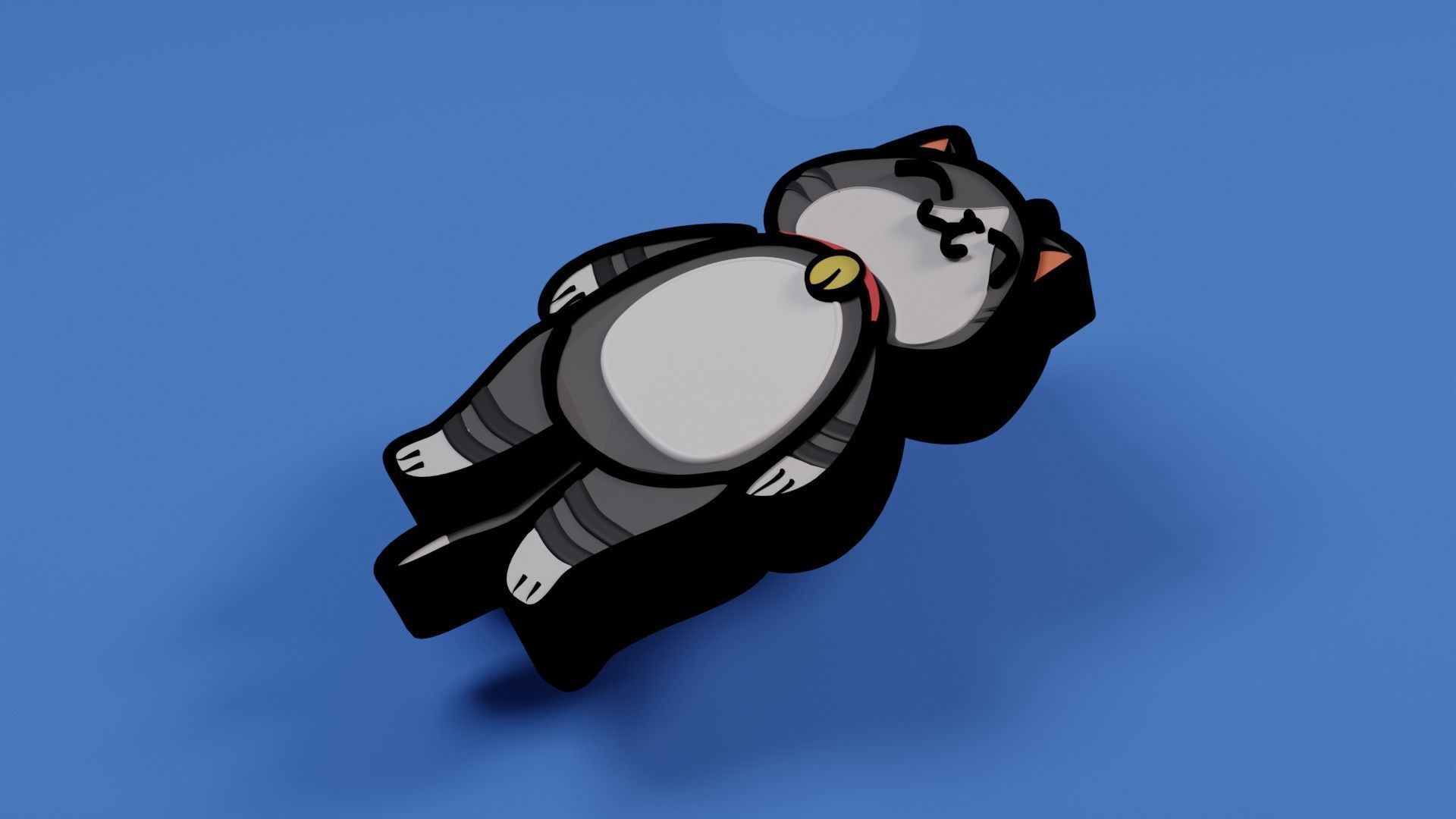 Cute Cat Key Chain 3D print model_3