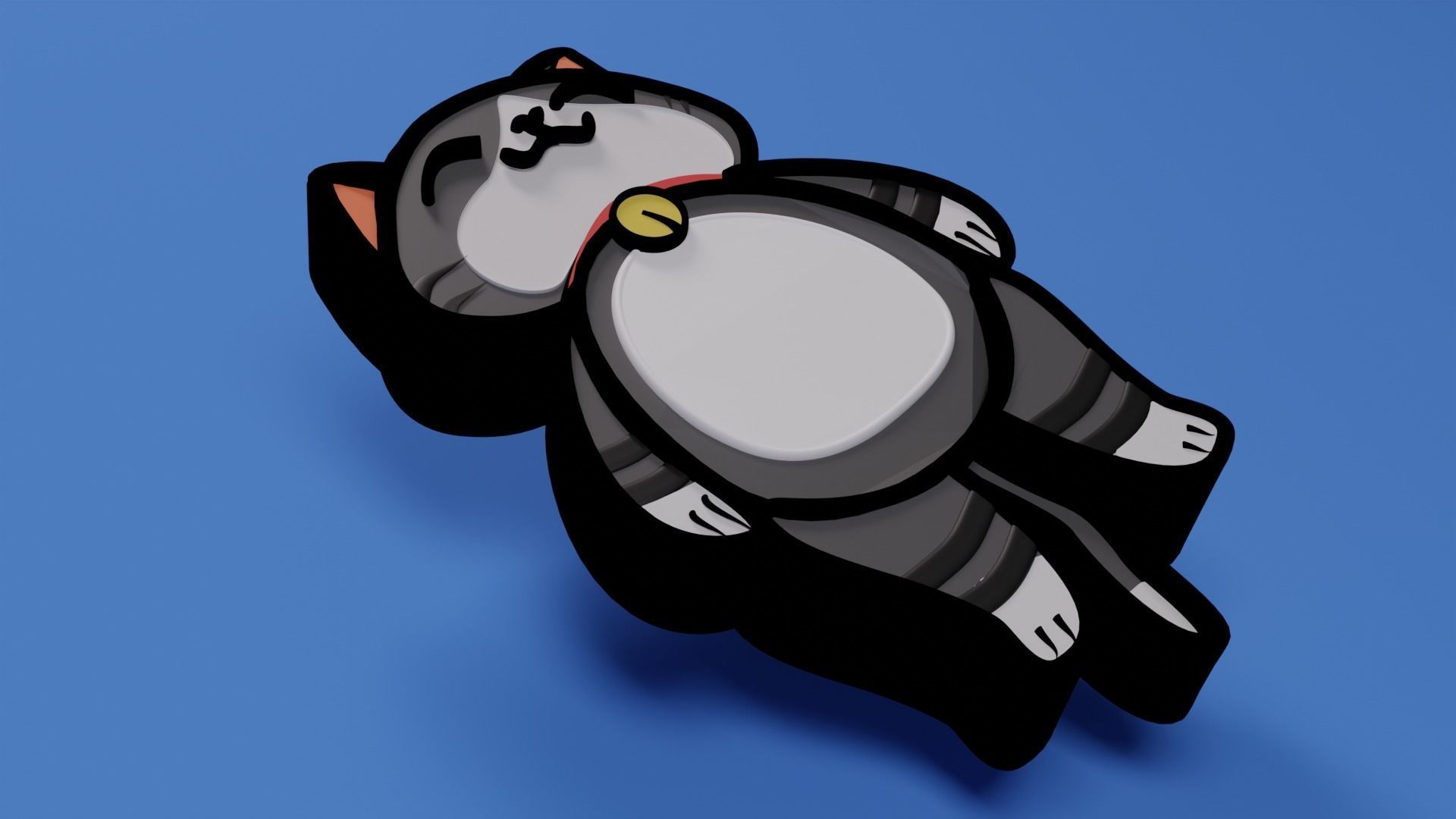 Cute Cat Key Chain 3D print model_5