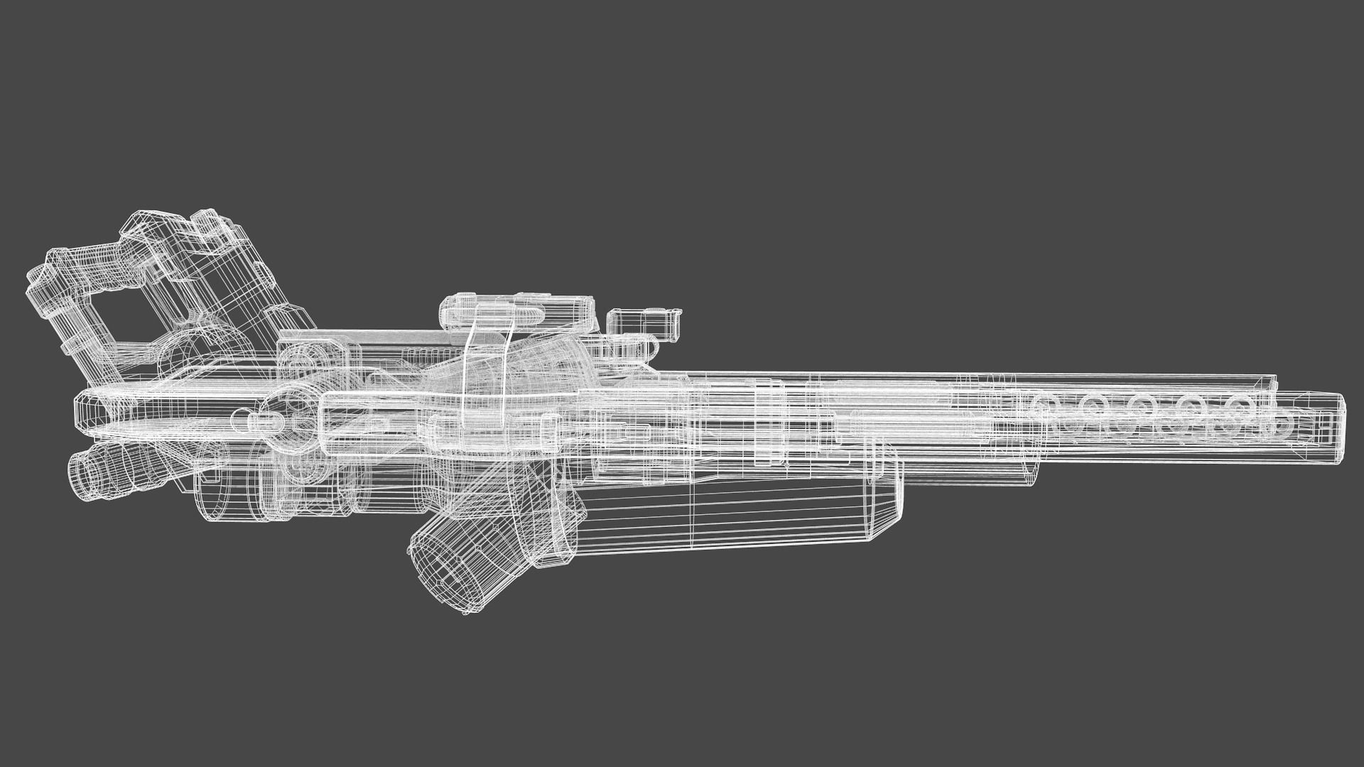 Sci-Fi Heavy Rocket Launcher or Cannon Low-poly 3D model_18