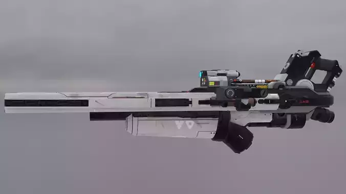 Sci-Fi Heavy Rocket Launcher or Cannon Low-poly 3D model