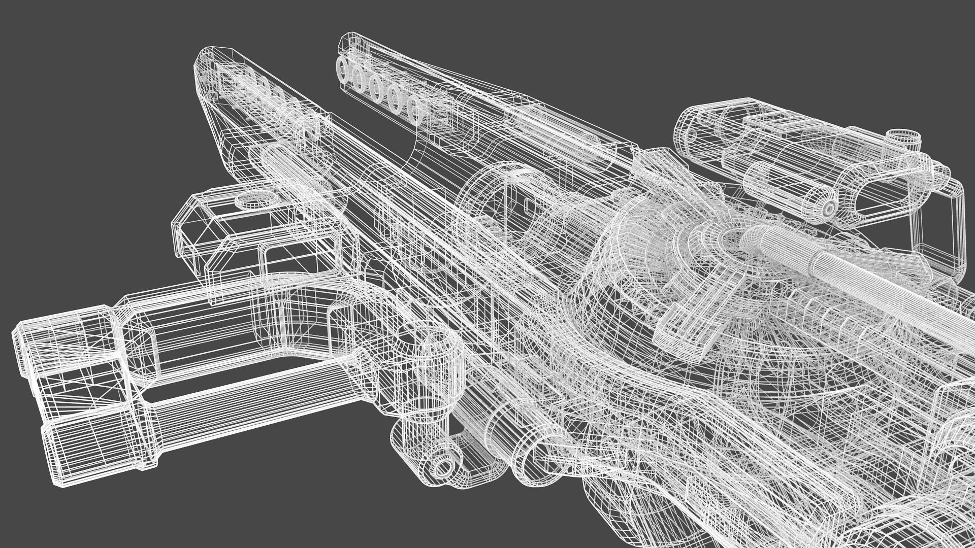 Sci-Fi Heavy Rocket Launcher or Cannon Low-poly 3D model_16