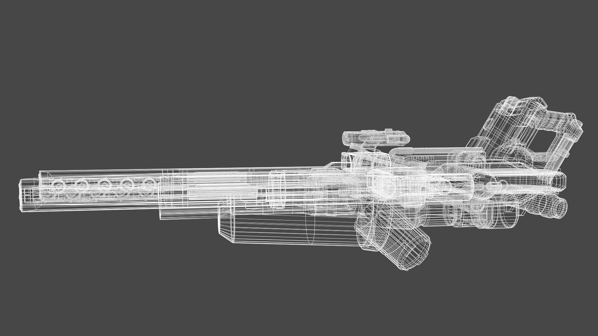 Sci-Fi Heavy Rocket Launcher or Cannon Low-poly 3D model_14