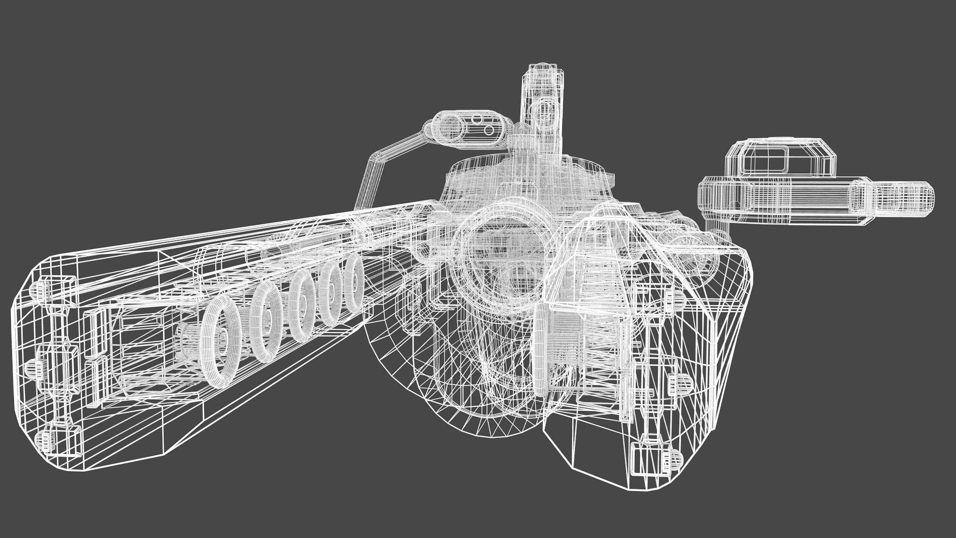 Sci-Fi Heavy Rocket Launcher or Cannon Low-poly 3D model_17