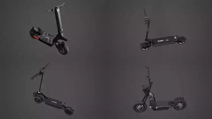 4 Electric Scooter with pbr Texture 3D Model Collection