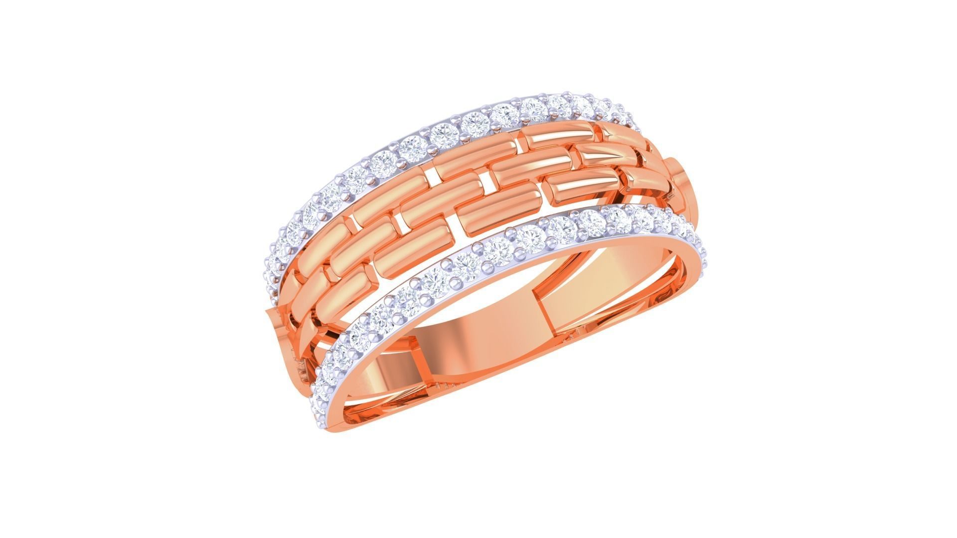 Bricks High Jewelry Cocktail Ring 3dm stl obj mtl glb gltf 3mf 3D print model_3