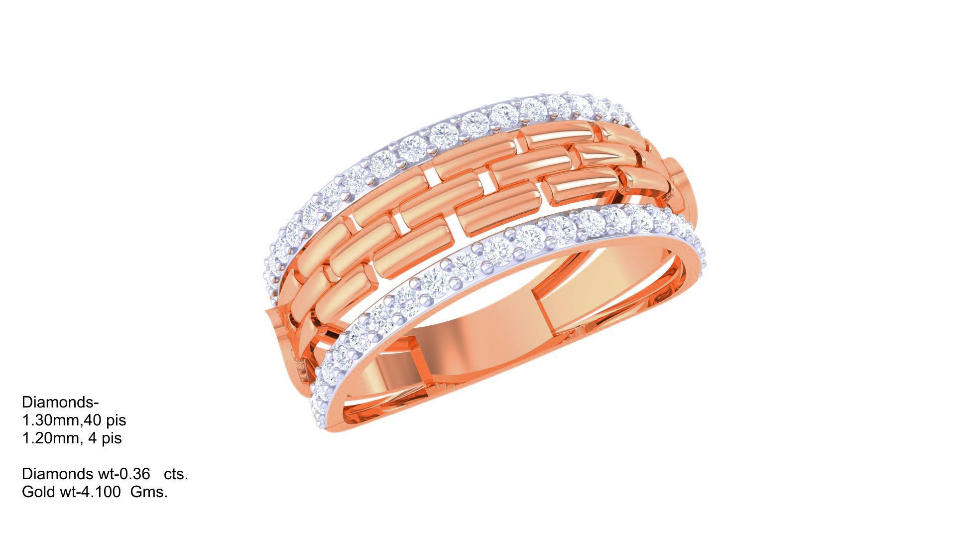 Bricks High Jewelry Cocktail Ring 3dm stl obj mtl glb gltf 3mf 3D print model_6